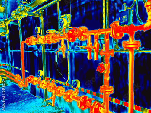 Thermographic image of pipes