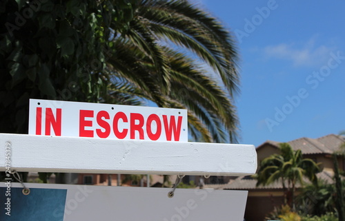 Escrow sign on California home