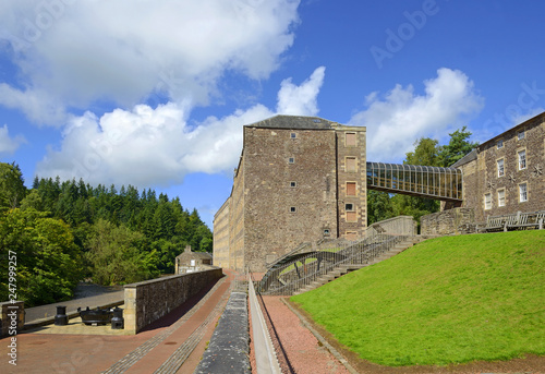 New Lanark is a village on the River Clyde, 25 miles (40 km) southeast of Glasgow. It was founded in 1786 - UNESCO World Heritage Site, Scotland, UK