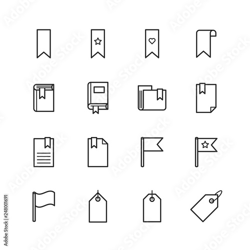 Schlagwort Lesezeichen Icons aus Linien