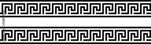 Seamless greek ornament on black and white background
