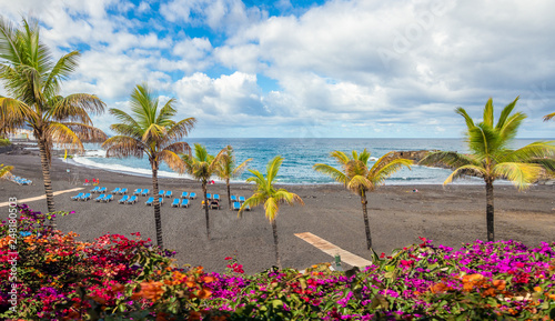 Landscape with Playa Jardin on Puerto de la Cruz, Tenerife island, Spain
