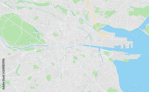 Dublin, Ireland, printable map