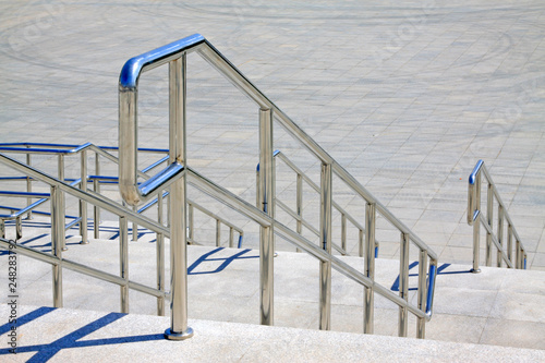 Stainless steel handrails and steps