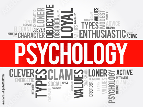 Psychology word cloud collage , social health concept background