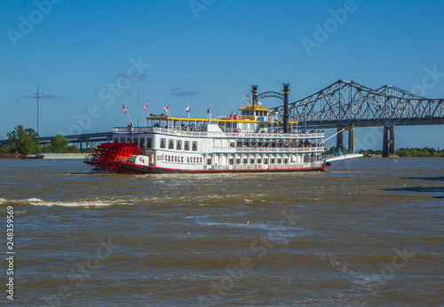 Creole Queen steamboat on Mississippi River in New Orleans, Louisiana.