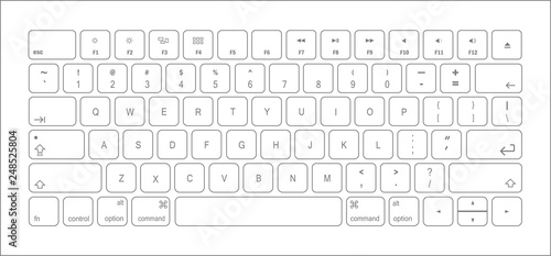 Keyboard in a realistic style. Vector illustration