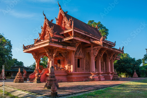 Red clay Temple - Wat Sila Ngu on Koh Samui island, Thailand
