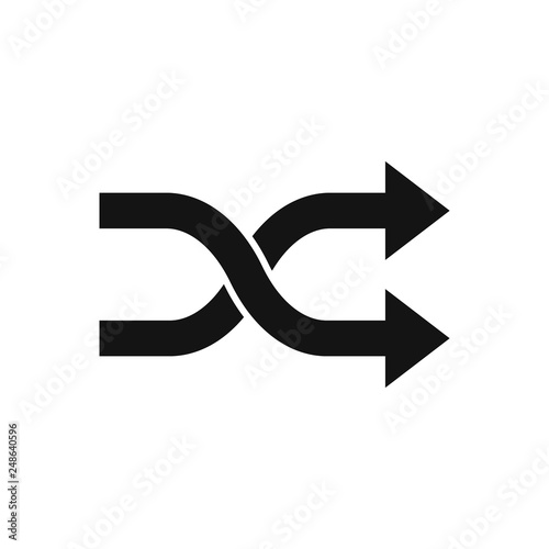 Two crossed arrows. Vector. Isolated.
