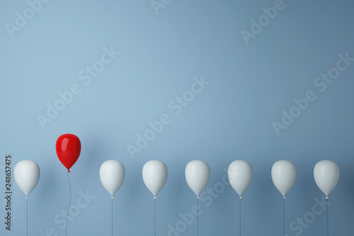 Stand out from the crowd concept with balloons