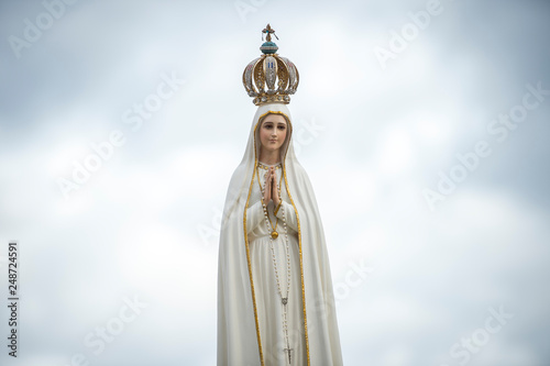 Vatican City, October 08, 2016: Statue of Our Lady of Fátima during a Marian Prayer Vigil in St. Peter's Square at the Vatican.