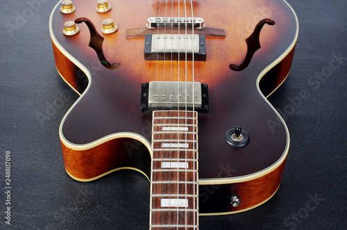Jazz guitar. Close-up 