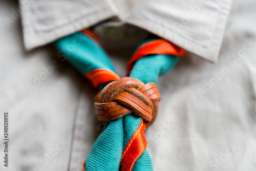  scout scarf and woggle . Concept is learning Scout subject.