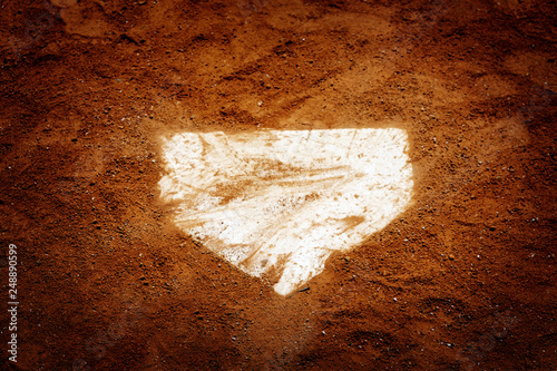 Baseball Homeplate in Brown Dirt for Sports American Past Time