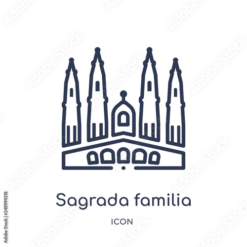 sagrada familia building icon from monuments outline collection. Thin line sagrada familia building icon isolated on white background.
