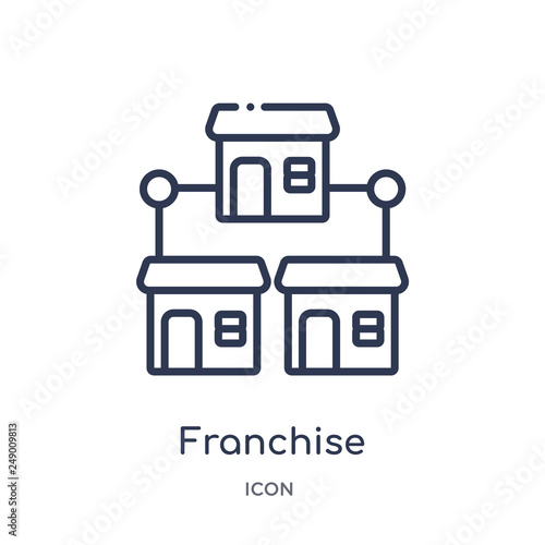 franchise icon from startup outline collection. Thin line franchise icon isolated on white background.