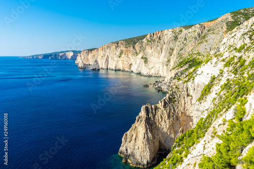 Greece, Zakynthos, Cliff nature landscape alongside coast of cape plakaki near agalas