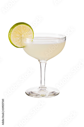 Refreshing Vodka Gimlet Cocktail on White