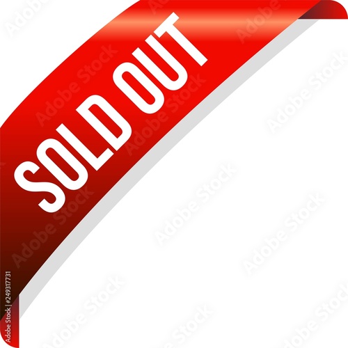 Corner Sold Out Ribbon Banner Vector, Illustration