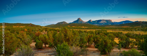 Point Lookout, Lone Cone, and Knife Edge of Mesa Verda National Park.