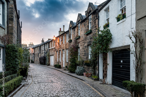 picturesque Circus Lane in Stockbridge, Edinburgh