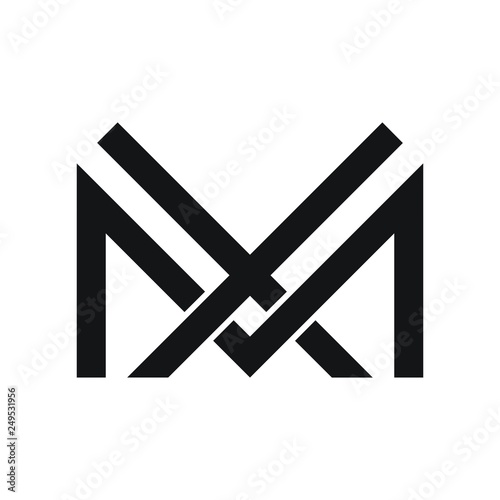 Letter MX XM vector logo template