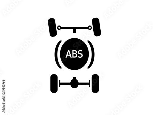 ABS. Single system symbol car braking isolated manual electric icon