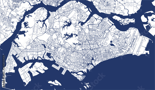 vector map of the city of Singapore, Republic of Singapore