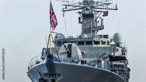 WARSHIP - Frigate at the port wharf