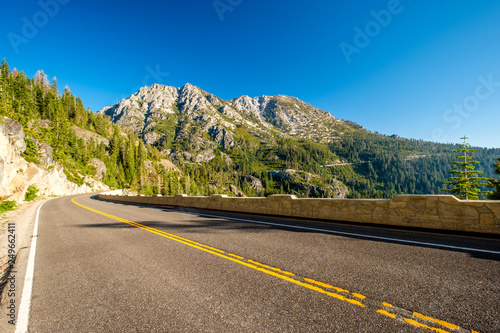 Highway at Lake Tahoe in California