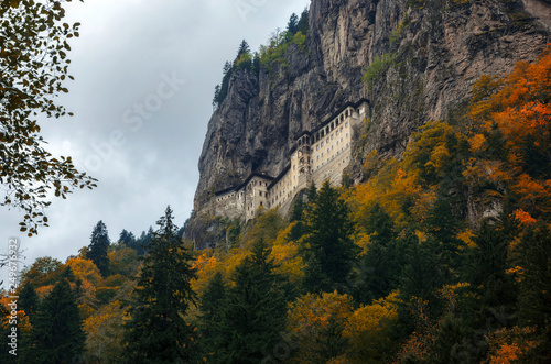 Turkey. Region Macka of Trabzon city - Altindere valley. The Sumela Monastery - 1600 year old ancient Orthodox monastery of the Panaghia located at a 1200 meters height on the steep cliff