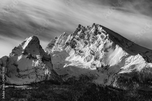 Watzmann im Winter schwarz weis