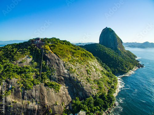 Famous mountain. Sugarloaf mountain in Rio de Janeiro. Brazil landscape. 