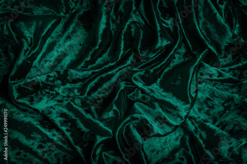 Green velvet fabric