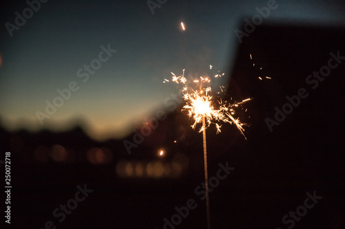 Sparkler at Christmas time and new year’s eve