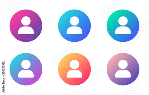 user account ui web button. ui elements. user vector icons on trendy gradients for web, mobile and user interface design