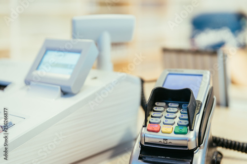 Cash register in a store, sales