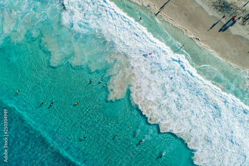 Aerial of Beach with Waves
