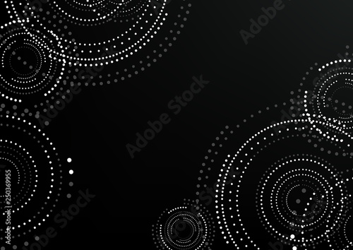 Abstract Circular Patterned Background - Modern Geometric Black and White Illustration, Vector