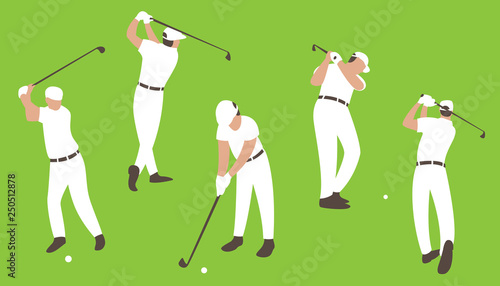set golfing ,vector illustration , flat