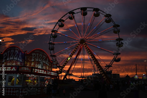Moody Ferris Wheel Sunset