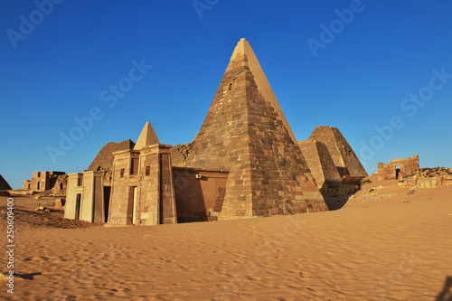 Meroe Necropolis Sudan Nubia Pharaoh pyramid Desert sand dune