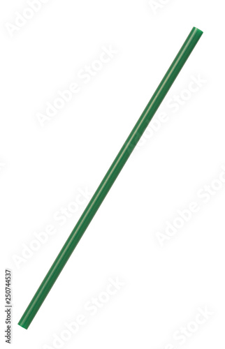 Green straw isolated on white background
