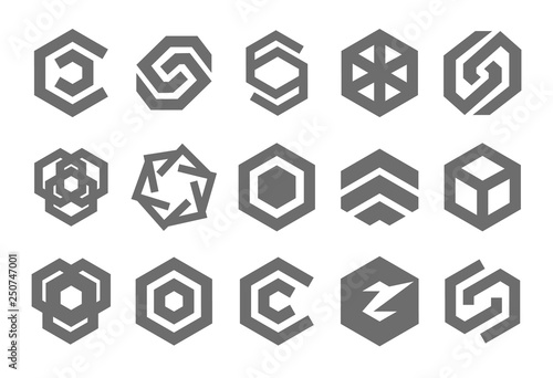 Vector illustration concept of pentagon logo. Icon on white background