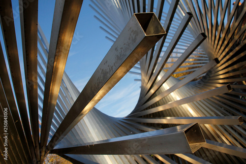 Metallic sculpture in a park of Burgos, Spain