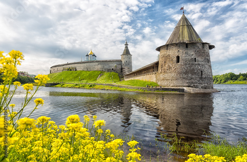 Ancient Kremlin in summer day, Pskov, Russia