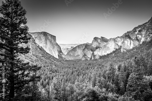 Yosemite Valley at Dusk B&W