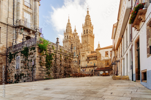 Santiago de Compostela, Cathedral at sunrise. Galicia, Spain