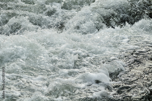 splashing water in rapids of a river