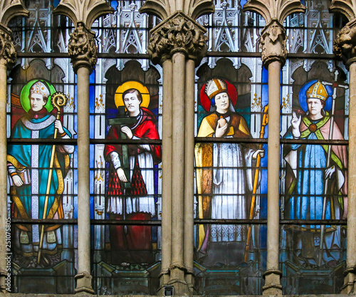 Catholic Saints - Stained Glass in Saint Severin church, Paris